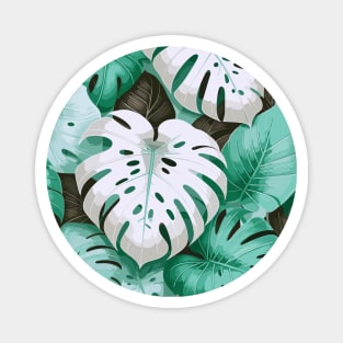 Pastel Monstera Tropical Leaves Magnet